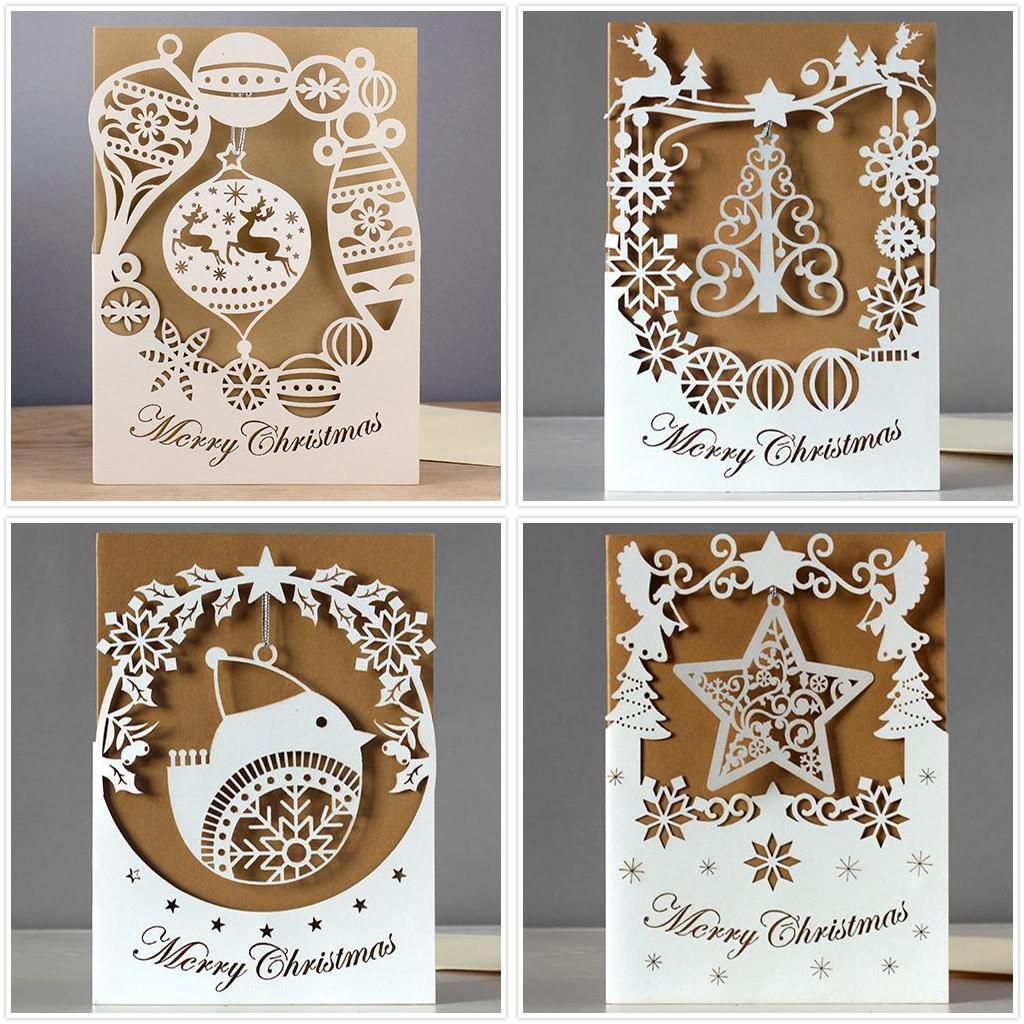 激光切割 3D 圣誕紙卡 激光切割 3D 圣誕紙卡