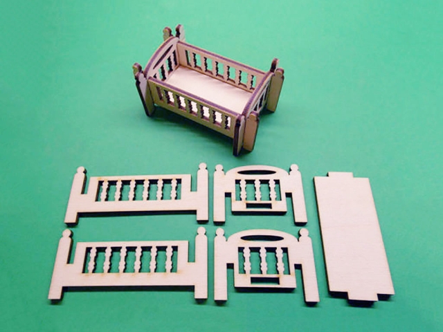 CO2 采用膠合板和中密度纖維板激光切割木制嬰兒床
