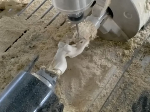 帶旋轉軸的小型數控雕刻機 3D 加工